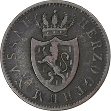 Germania, NASSAU, Adolph, Kreuzer, 1842, Wiesbaden, BB, Rame, KM:67