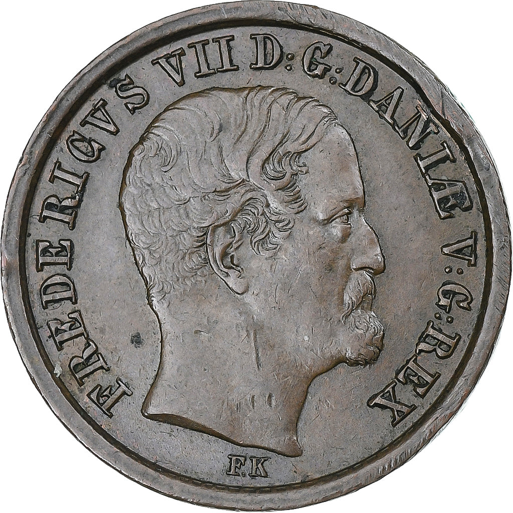 Danimarca, Frederik VII, 1 Rigsbankskilling, 1853, Copenhagen, SPL-, Rame