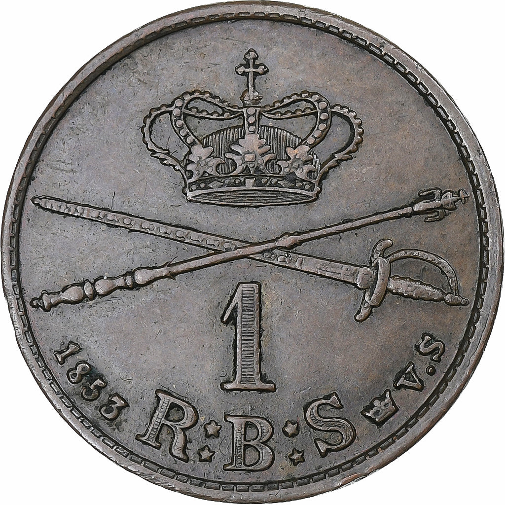 Danimarca, Frederik VII, 1 Rigsbankskilling, 1853, Copenhagen, SPL-, Rame