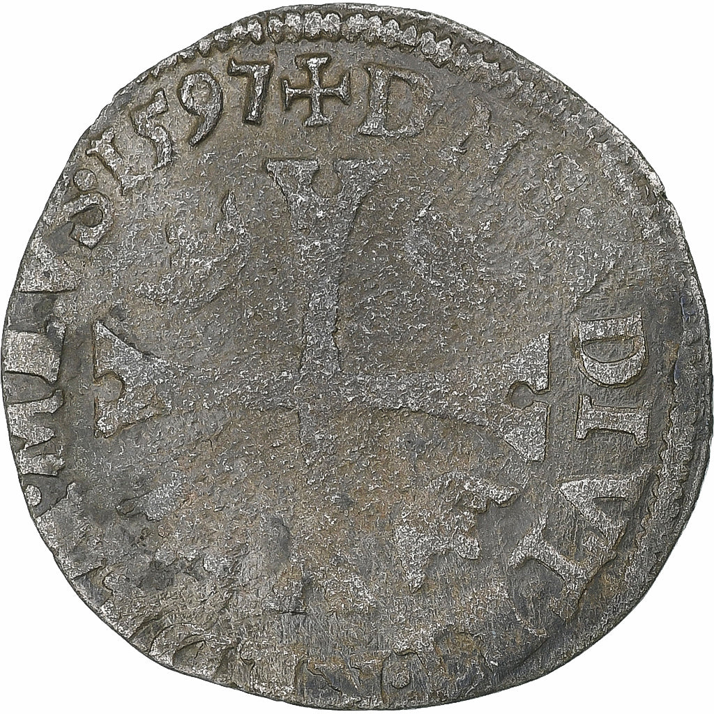 Principauté de Dombes, Henri II de Montpensier, Douzain, 1597, Trévoux, TB+