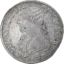 France, Louis XVI, Écu de Béarn aux branches d'olivier, 1785, Pau, Silver