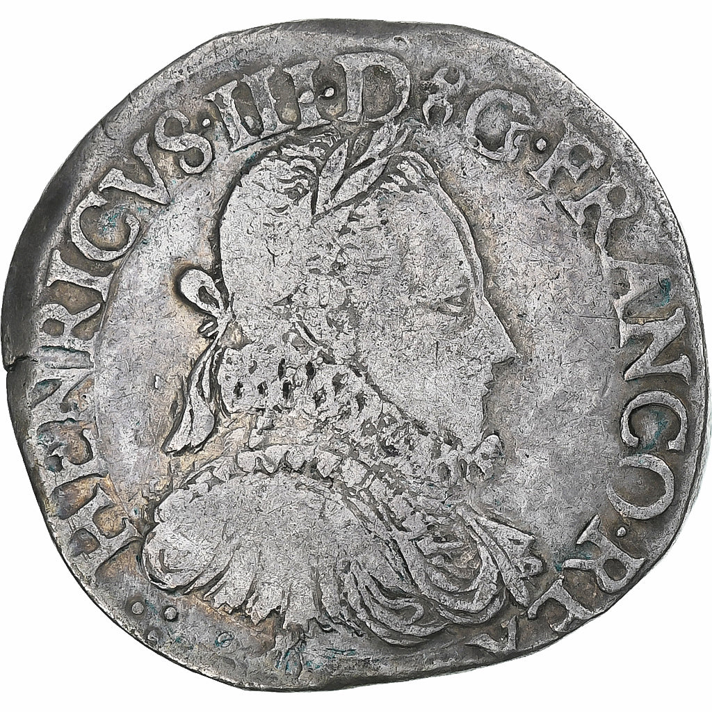 França, Henri III, Teston, 1575, Bordeaux, 1st Type, VF(30-35), Prata