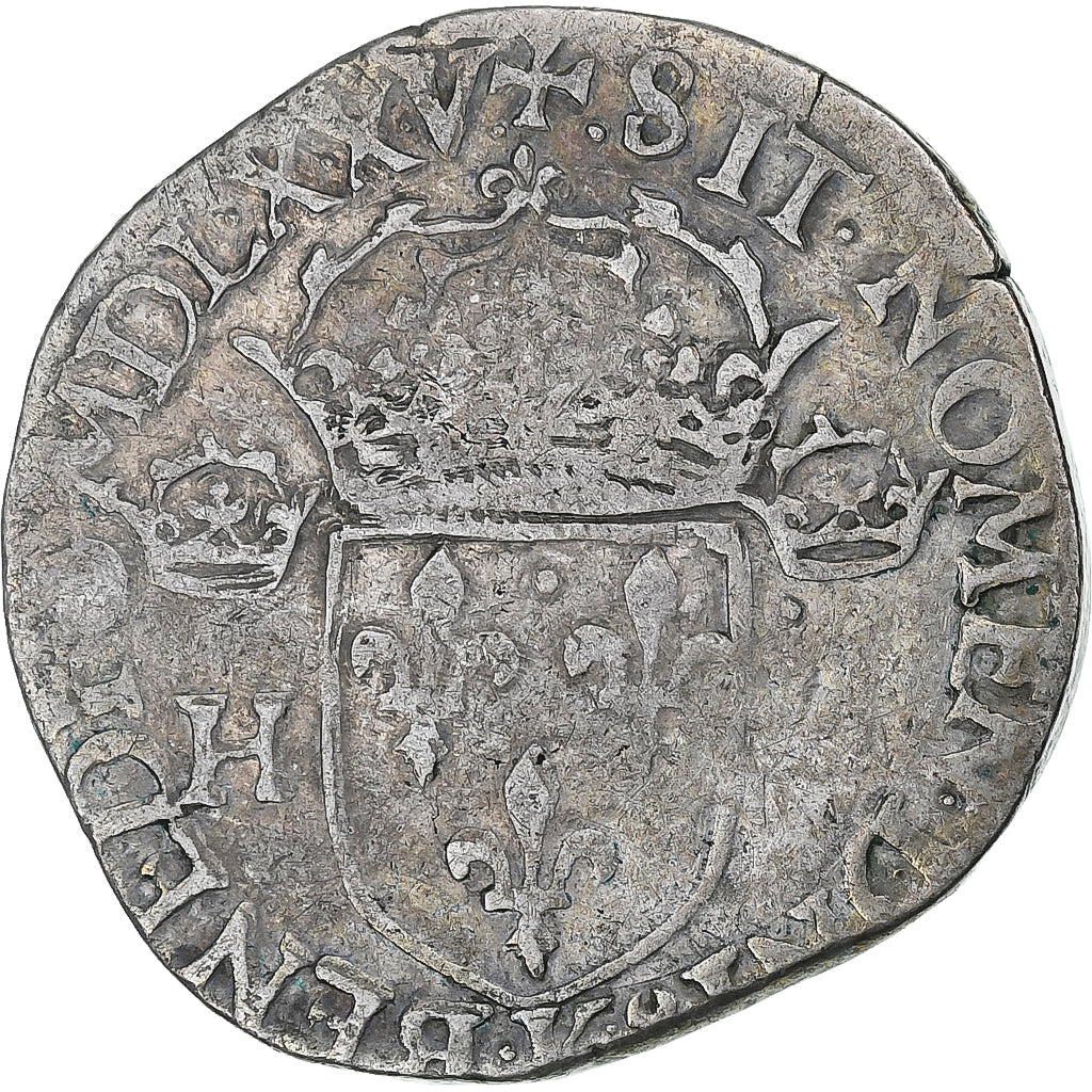 França, Henri III, Teston, 1575, Bordeaux, 1st Type, VF(30-35), Prata