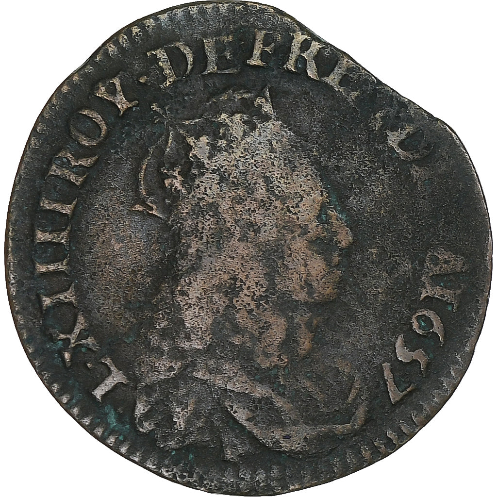 Frankreich, Louis XIII, Liard de France, 1657, Caen, S, Kupfer, C2G:54