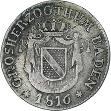 Alemania, BADEN, Karl Ludwig Friedrich, 6 Kreutzer, 1816, MBC, Vellón