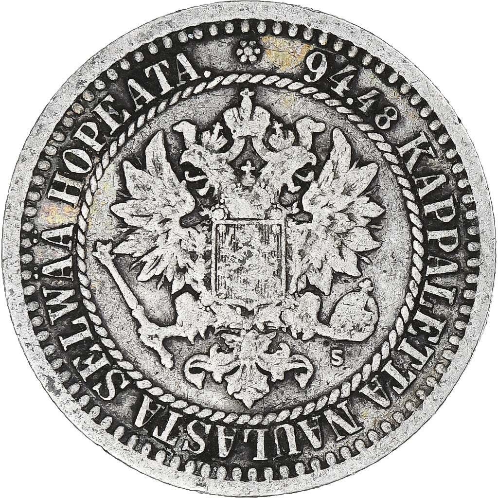 Finland, Alexander II, Markka, 1866, Helsinki, Silver, EF(40-45), KM:3.1