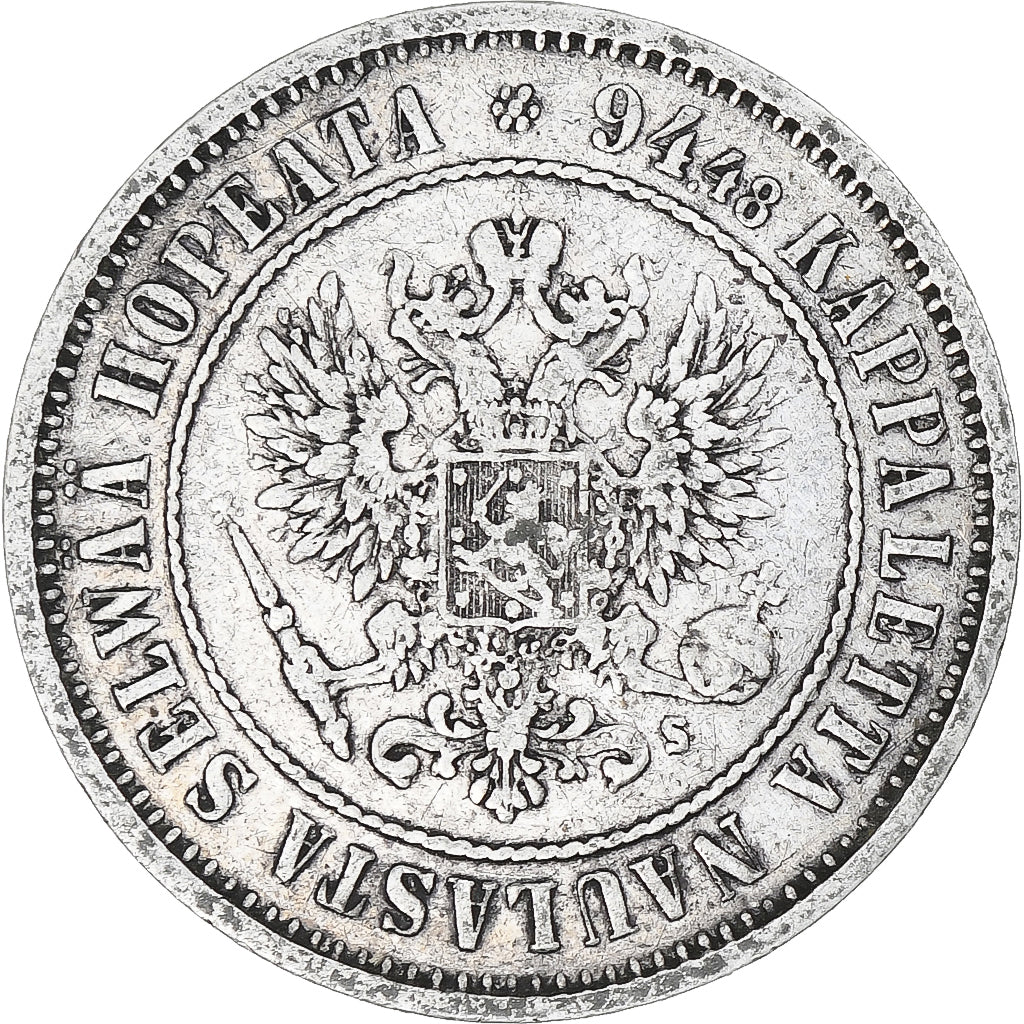 Monnaie, Finlande, Alexander II, Markka, 1874, Helsinki, TTB+, Argent, KM:3.2