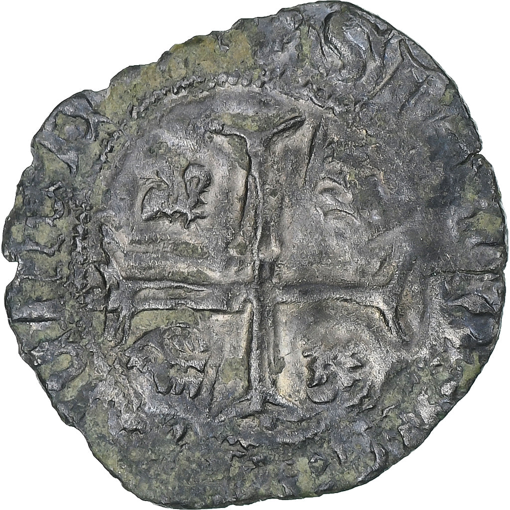Francja, Louis XI, Liard au dauphin, 1467-1483, Limoges, EF(40-45), Bilon