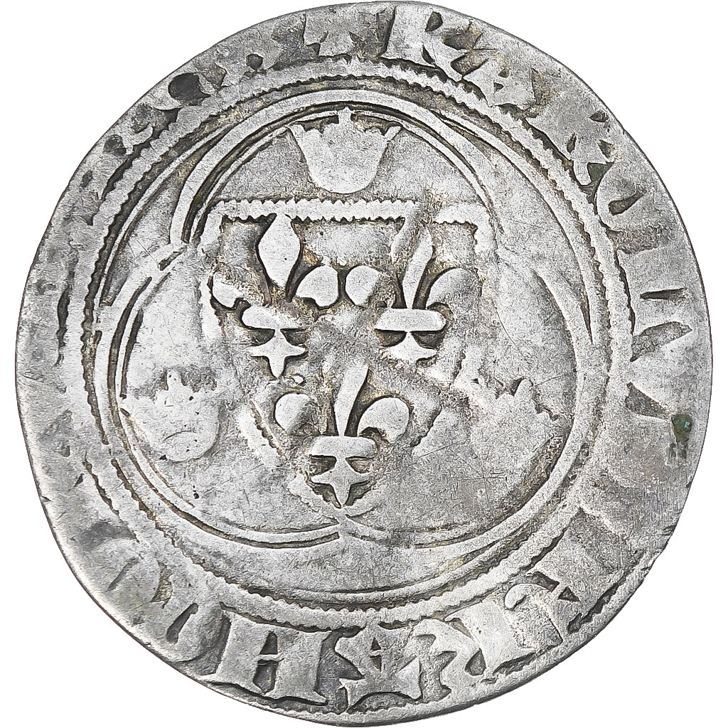Francja, Charles VIII, Blanc à la couronne, 1483-1498, Tours, VF(20-25), Bilon