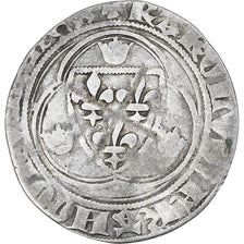 Francja, Charles VIII, Blanc à la couronne, 1483-1498, Tours, VF(20-25), Bilon
