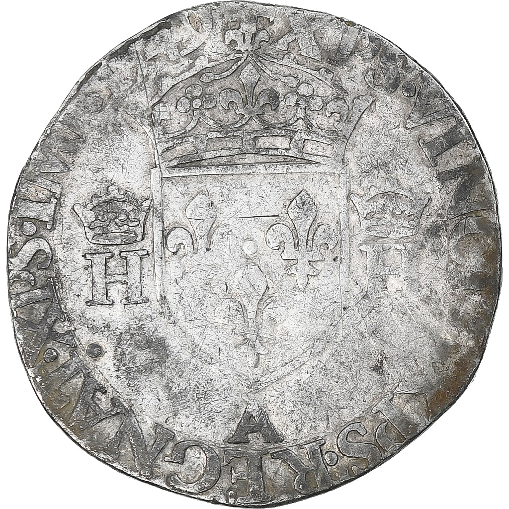 Francia, Henri II, 1/2 teston à la tête couronnée, 1549, Paris, Very rare