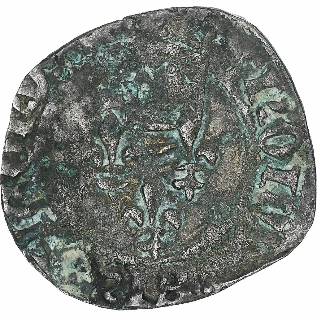 Frankrijk, Charles VI, Florette, 1380-1422, Angers, Billon, FR, Duplessy:387