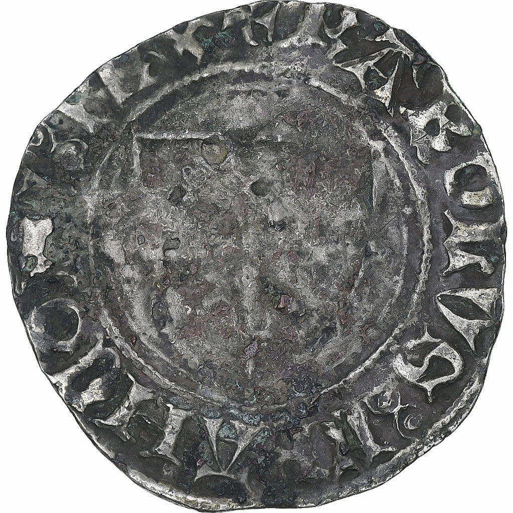 Frankrijk, Charles VI, Blanc Guénar, 1411-1420, La Rochelle, 4th emission