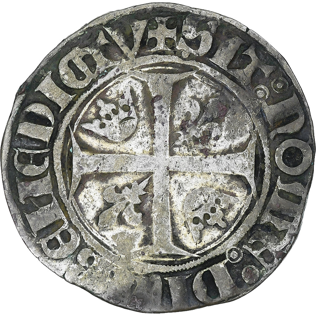 Francia, Charles VI, Blanc Guénar, 1389-1420, Cremieu, 2nd Emission, Vellón