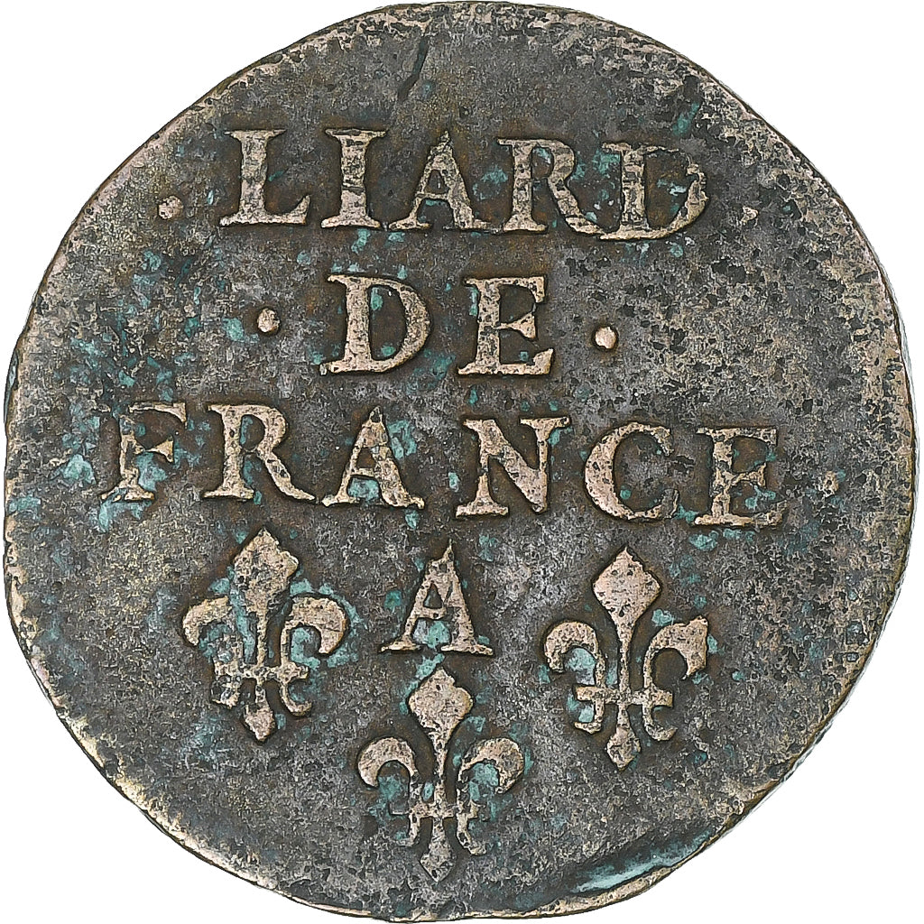 Francia, Louis XIV, Liard de France, 1656, Corbeil, Rame, MB
