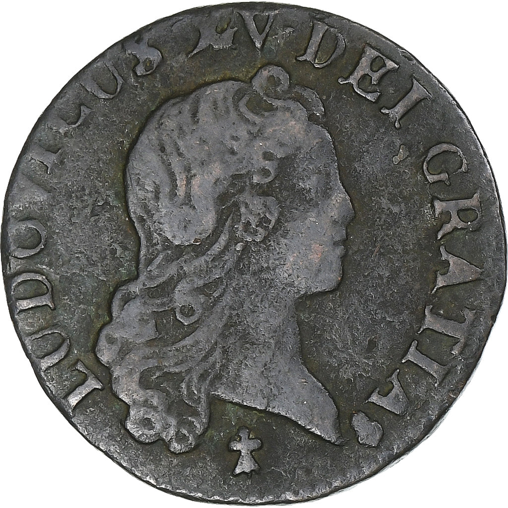 Frankrijk, Louis XV, Liard au buste enfantin, 1721, Reims, Koper, FR+