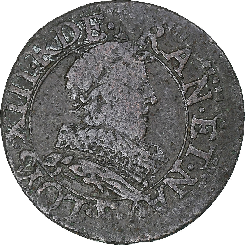 França, Louis XIII, Double Tournois, 1632, Tours, Cobre, VF(30-35), CGKL:440