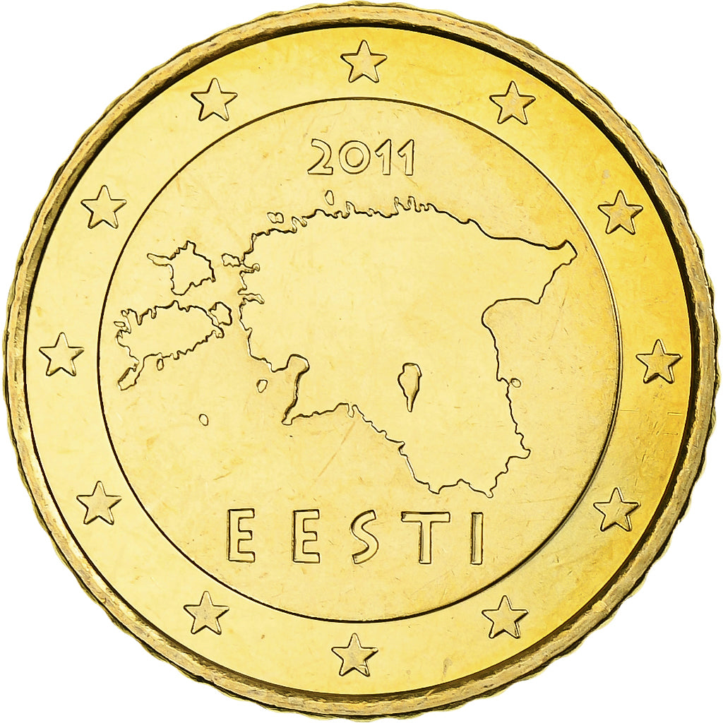 Estonie, 50 Euro Cent, 2011, Vantaa, BU, FDC, Or nordique, KM:66