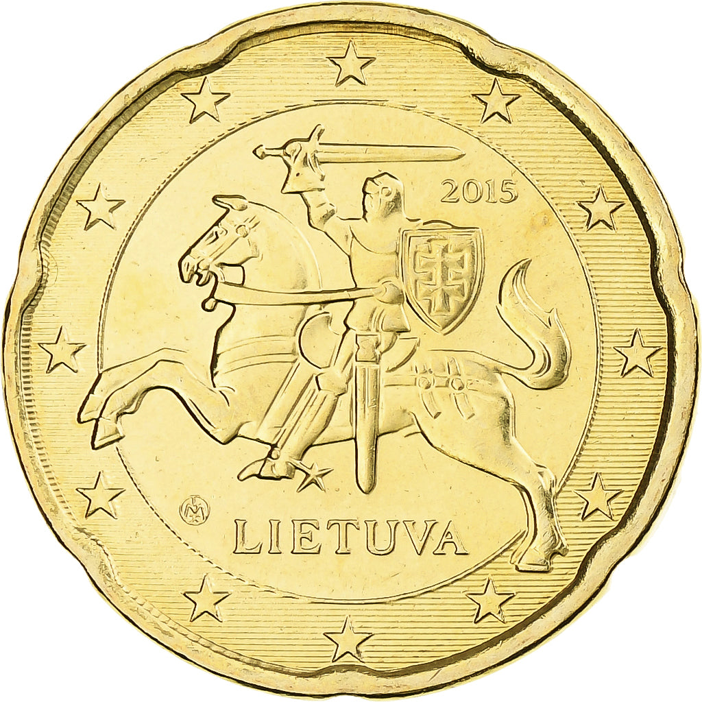 Lithuania, 20 Euro Cent, 2015, Vilnius, BU, STGL, Nordic gold, KM:209