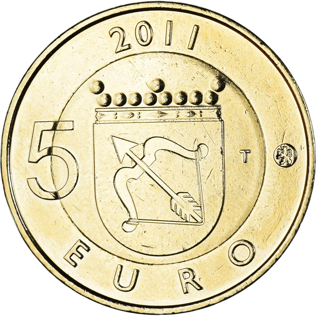 Finlândia, 5 Euro, 2011, Savonia.Doré, AU(55-58), Alumínio-Bronze
