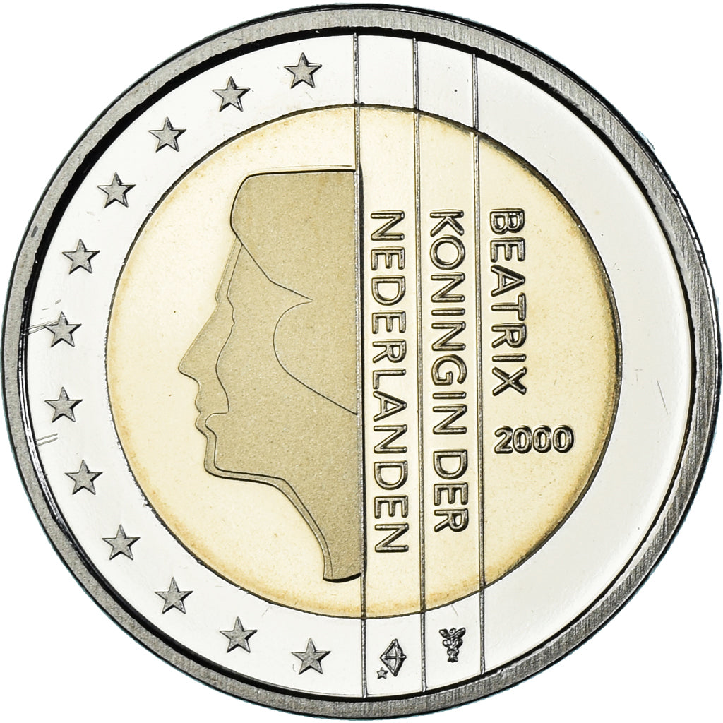 Netherlands, 2 Euro, 2000, Utrecht, BE, MS(65-70), Bi-Metallic, KM:241