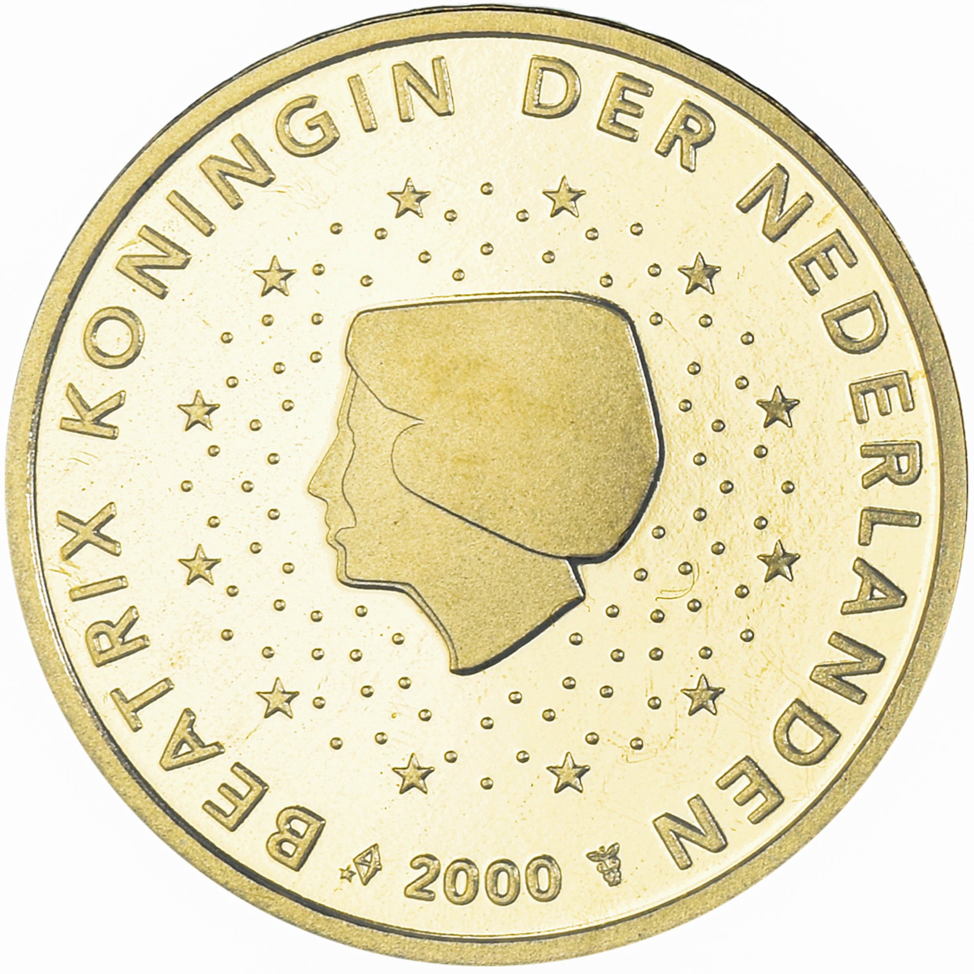 Holandia, 50 Euro Cent, 2000, Utrecht, BE, MS(65-70), Mosiądz, KM:239