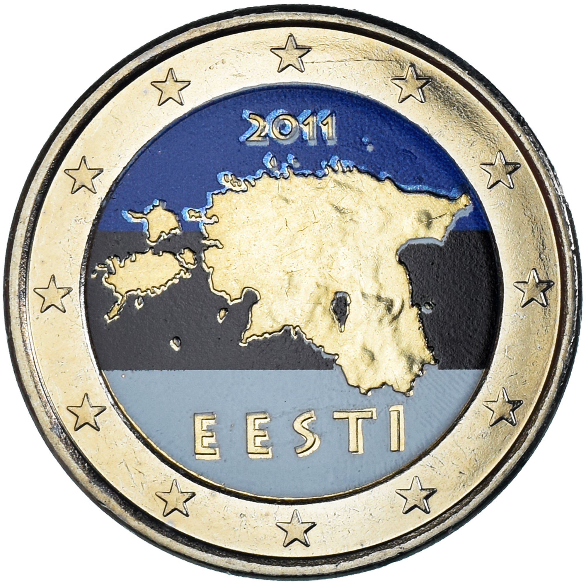 Estonia, 2 Euro, 2011, Colorized, BB+, Bi-metallico, KM:68