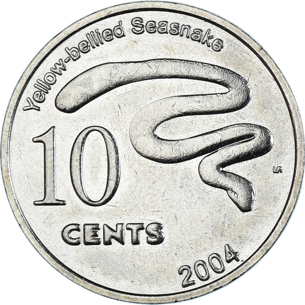 Coin, COCOS (KEELING) ISLANDS, 10 Cents, 2004, MS(63), Copper-nickel