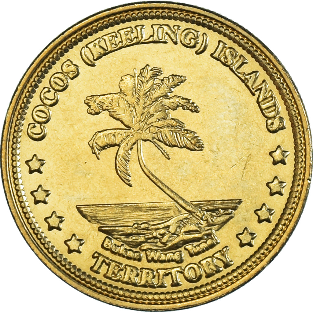 Coin, COCOS (KEELING) ISLANDS, 2 Dollars, 2004, MS(63), laiton, KM:16