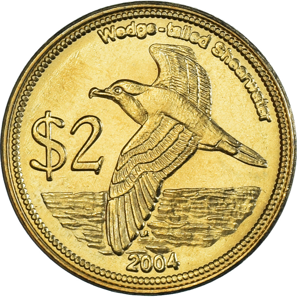 Coin, COCOS (KEELING) ISLANDS, 2 Dollars, 2004, MS(63), laiton, KM:16