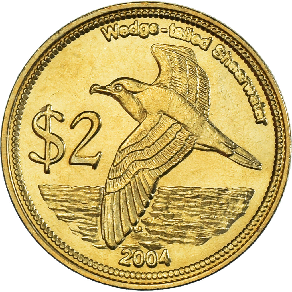 Coin, COCOS (KEELING) ISLANDS, 2 Dollars, 2004, MS(63), laiton, KM:16