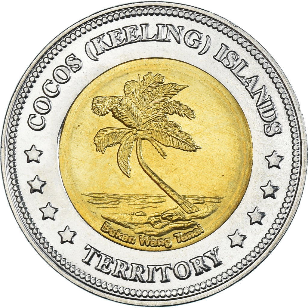 Coin, COCOS (KEELING) ISLANDS, 5 Dollars, 2004, MS(63), Bi-Metallic