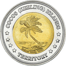 Coin, COCOS (KEELING) ISLANDS, 5 Dollars, 2004, MS(63), Bi-Metallic