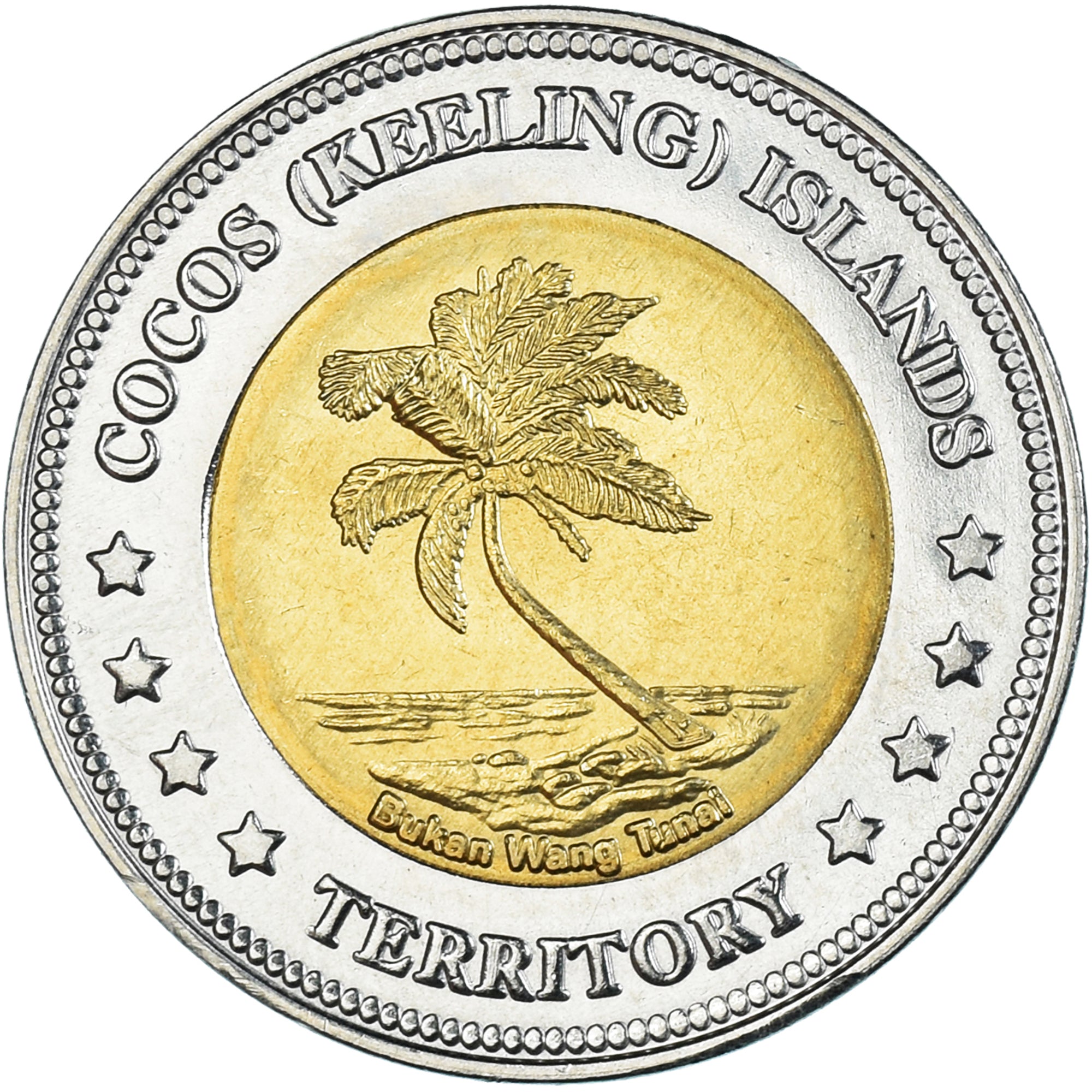 Moneda, COCOS (KEELING) ISLANDS, 5 Dollars, 2004, SC, Bimetálico