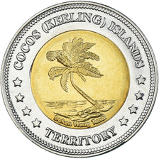 Moneda, COCOS (KEELING) ISLANDS, 5 Dollars, 2004, SC, Bimetálico