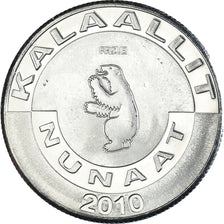 Coin, Groenland, 5 Kroner, 2010, KALAALLIT NUNAAT, MS(65-70), Cupronickel