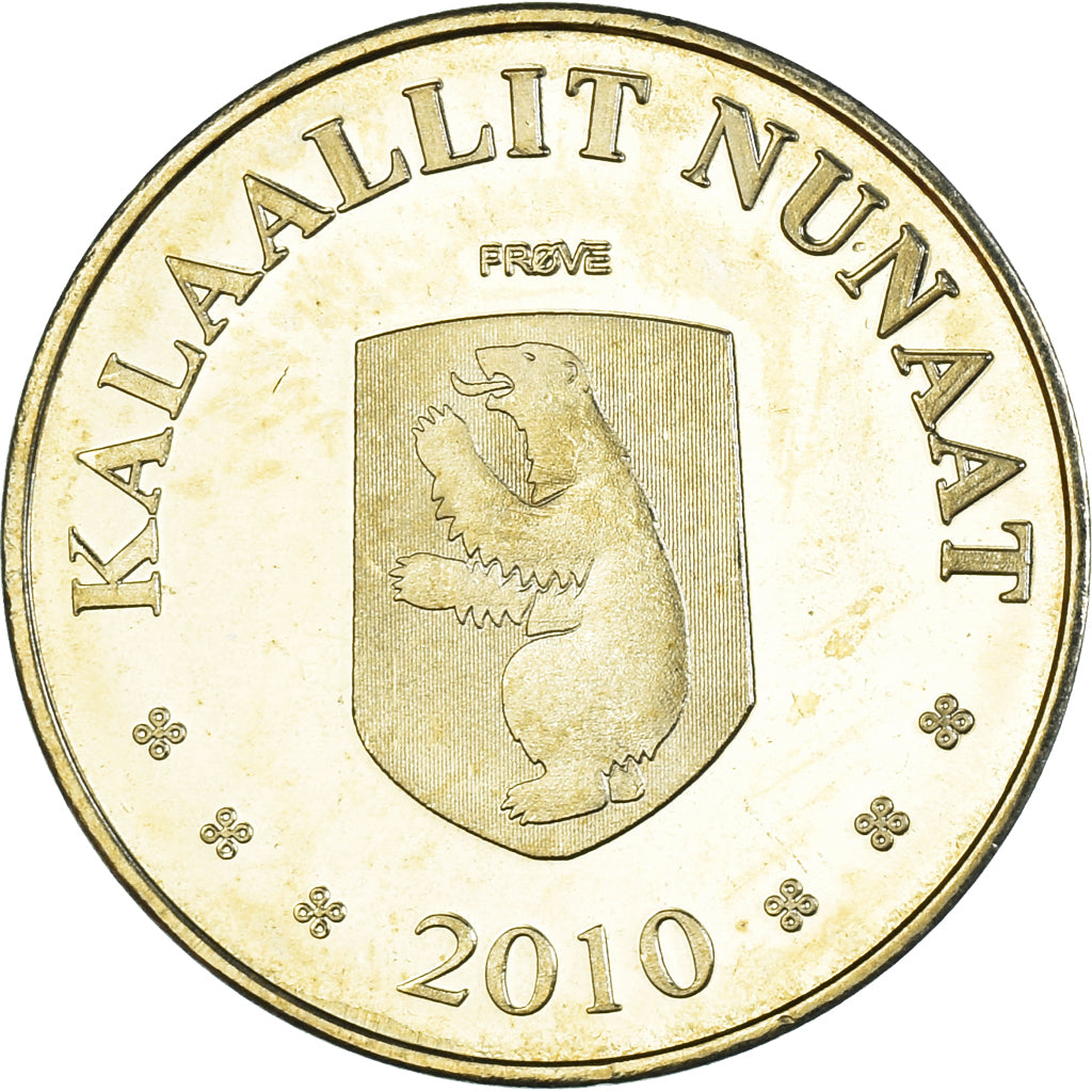 Moneta, Groenlandia, 20 Kroner, 2010, Ours polaire et ourson., SPL, laiton