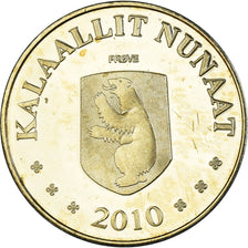 Münze, Groenland, 20 Kroner, 2010, Ours polaire et ourson., UNZ, laiton