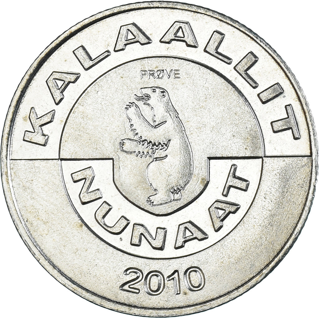 Coin, Groenland, 2 Kroner, 2010, Bœuf musqué., MS(63), Cupronickel