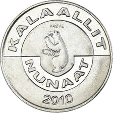 Coin, Groenland, 2 Kroner, 2010, Bœuf musqué., MS(63), Cupronickel