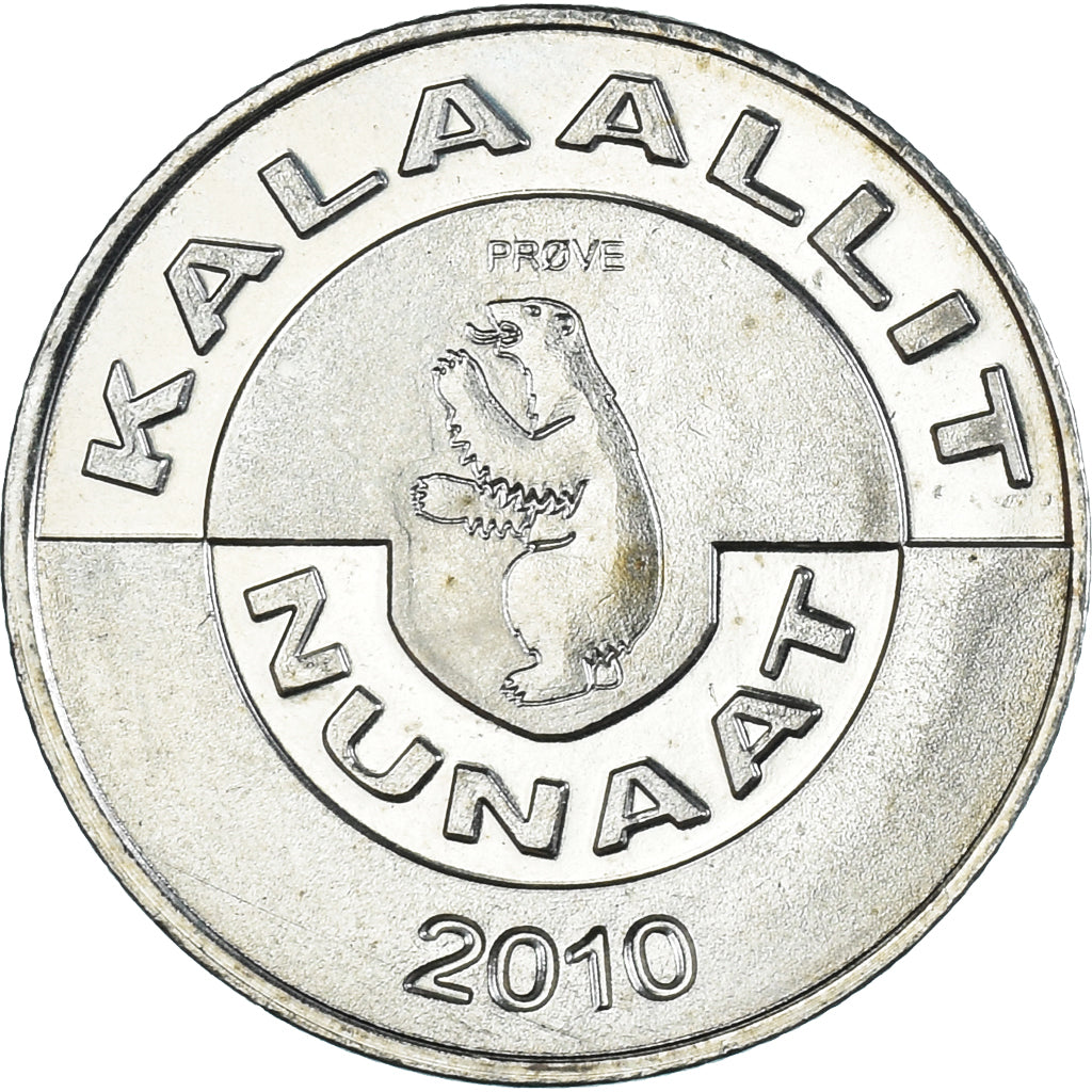 Coin, Groenland, 2 Kroner, 2010, Bœuf musqué., MS(63), Cupronickel