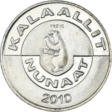 Coin, Groenland, 2 Kroner, 2010, Bœuf musqué., MS(63), Cupronickel
