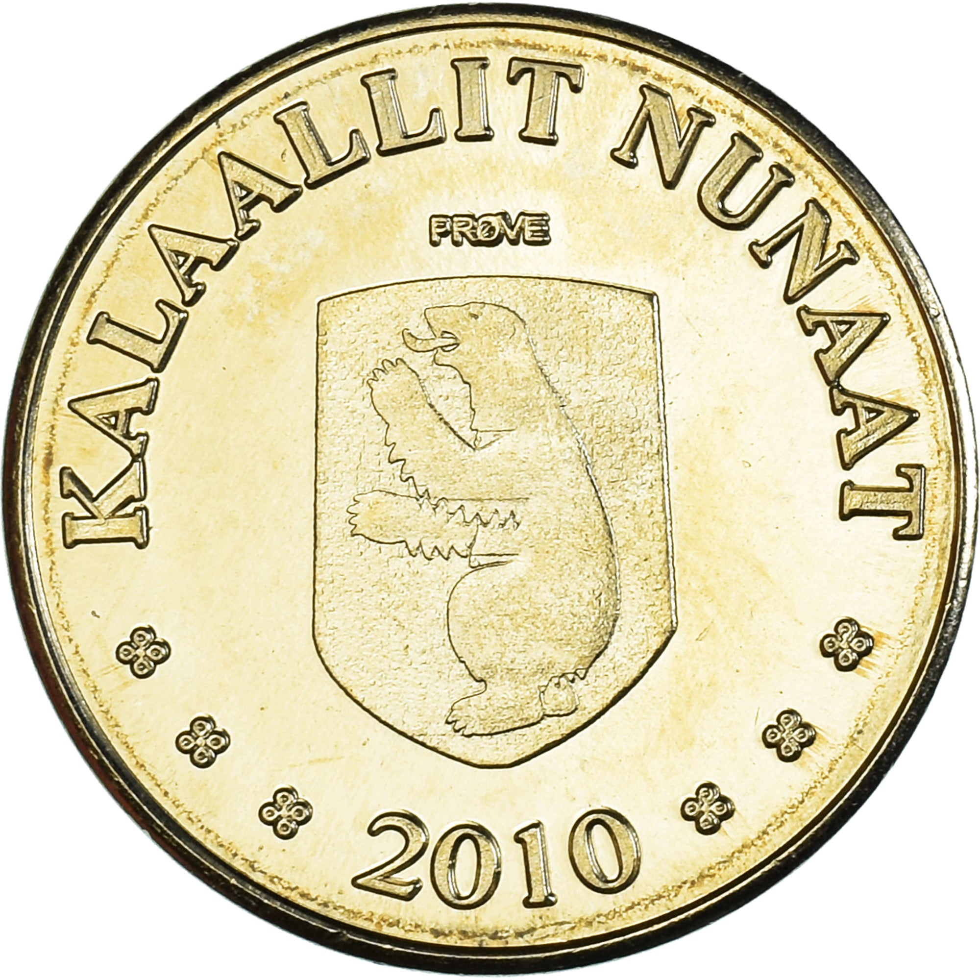 Coin, Groenland, 10 Kroner, 2010, Morse., MS(63), laiton