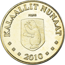 Coin, Groenland, 10 Kroner, 2010, Morse., MS(63), laiton