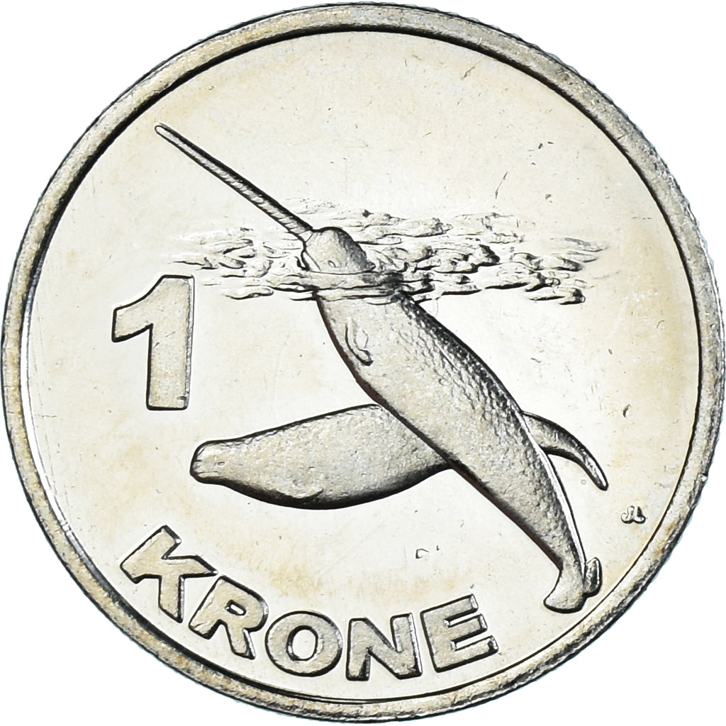 Münze, Groenland, Krone, 2010, Narval., UNZ, Cupronickel