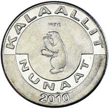 Coin, Groenland, Krone, 2010, Narval., MS(63), Cupronickel