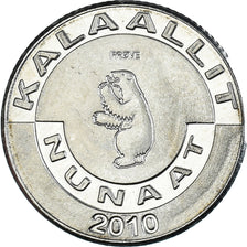 Coin, Groenland, Krone, 2010, Narval., MS(63), Cupronickel