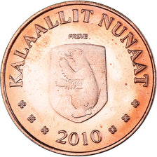 Coin, Groenland, 50 Öre, 2010, Renard polaire., MS(63), Cuivre