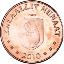 Moneta, Groenland, 50 Öre, 2010, Renard polaire., MS(63), Cuivre