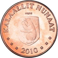 Coin, Groenland, 50 Öre, 2010, Renard polaire., MS(63), Cuivre